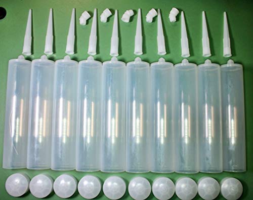 10 leere Kartuschen mit 10 Spitzen, 10 Kolben und 5 Winkel Cover