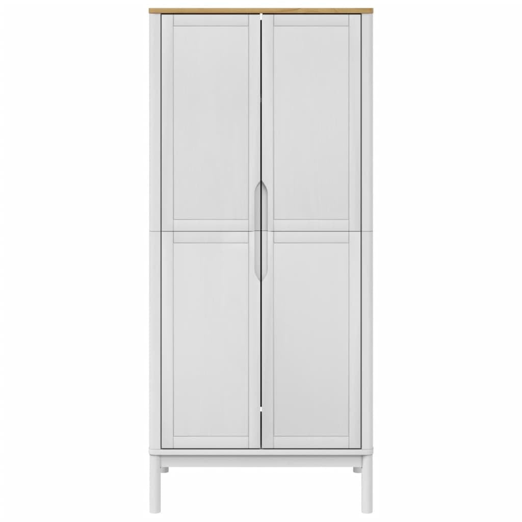 Homgoday Armario Floro blanco 77 x 53 x 171 cm de madera maciza de pino, mueble de almacenamiento con estantes que ahorra espacio para salón, oficina, aparador, armario de almacenamiento
