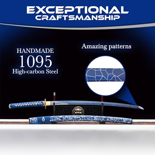 Eroton Real Katana Sword Sharp - Japanese Samurai Swords Are A Unique Gift For Men - Full Tang High Carbon Steel Sword Blade Makes A Memorable For Martial Arts Enthusiasts Or Sword Collectors thumb #2