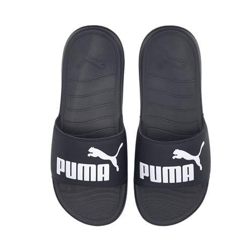 Image of PUMA Unisex's Slide Sandal, Blue Peacoat White, 6 us