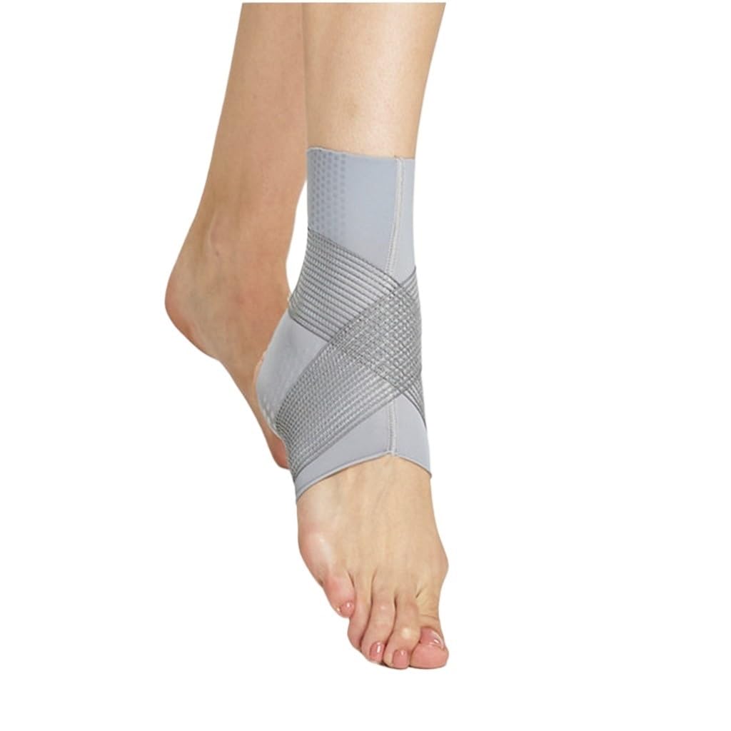 1 Pair Gym Ankle Strap Protector Breathable Adjustable Support Brace Sports Foot Guard Football Cycling Sock Wraps(Medium)