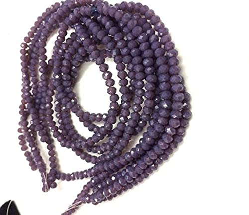 LKBEADS Kwarc lawendowy fasetowane okrągłe szklane koraliki, kamień kwarcowy, szklany kamień, szklane fasetowane okrągłe koraliki, szklany luźny kamień szlachetny 3-4 mm sznur 33 cm