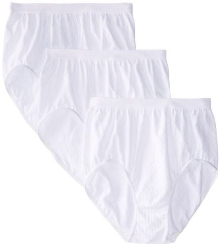 Image of Bali Women's Comfort Revolution Seamless Brief Underwear, Microfiber Stretch Panty, 3-pack