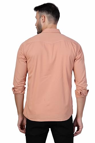 Image of Men's Cotton Twill Utility Shirt | Full Sleeve Button-Down Casual Shirt | Dual Chest Pockets | Comfortable Regular Fit | Everyday Wear