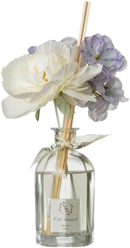 Reed Diffuser Set, Pretty Valley Home Dried Flowers Diffuser 120Ml / 4.05 fl OZ Gift Box - Includes Sticks, Long Lasting Fragrance Oil and Glass Bottle for Office Living Room Decor (Wild Bluebell)
