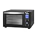 Zilan Daran - Mini horno digital (1600 W, pantalla LED con fondo de color azul; parrilla 900 W, capacidad 28 L, bandeja 24,5 cm, 5 niveles de calor, 8 programas, función descongelación