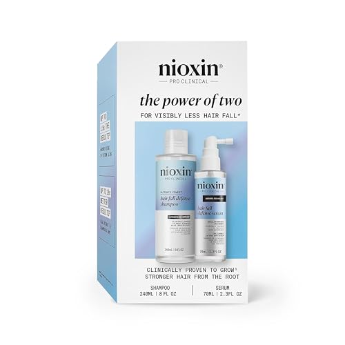Nioxin Hair Fall Defense Kit | The Power of Two: Shampoo for Hair Fall 8.1 Fl Oz & Intensive Daily Leave-In Treatment for Thinning 2.3 Fl Oz