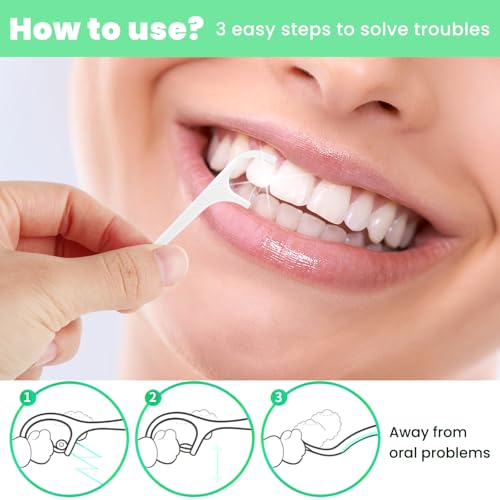 Image of Portable Dental Floss Dispenser Refillable Dental Flossers Case Automatic Travel Flosses Pick Organizer Pocket Flosses Boxes with 40 Floss Picks for Cleaning Teeth