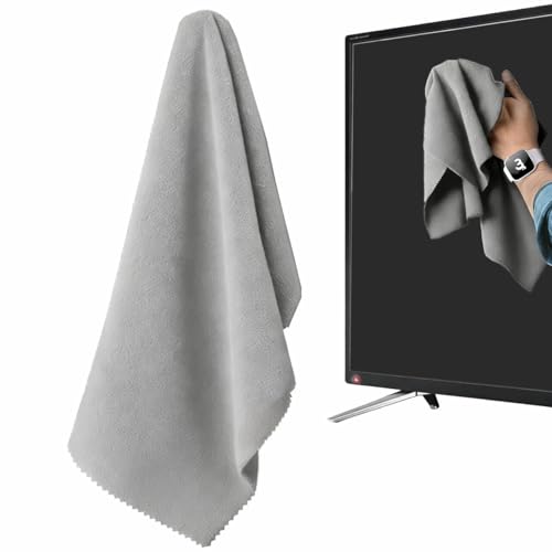 16x16 Inch Extra Large Microfiber Cloth – Streak-Free Cleaning for TV, Monitor, Window, Mirror...
