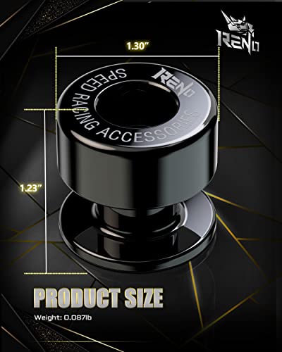 Reno Sp1-M6 Aluminum Motorcycle Swingarm Spools Slider Pro Compatible With Select Models (Black, 2 Pcs) #TOP2