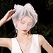 Cliory Bow Birdcage Veils Wedding Short Veil Rhinestone Face Veil Face White With Hair Clip Veils for Women Wedding