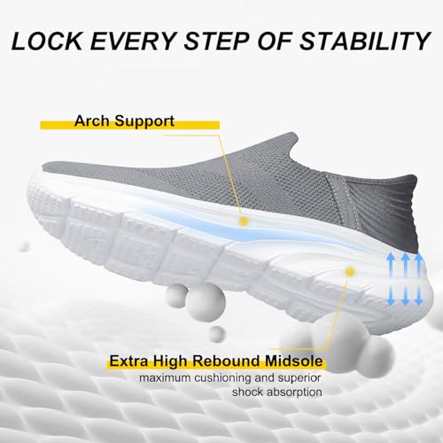 Image of BQQ Men's Slip-On Sneakers Lightweight Non Slip Walking & Workout Shoes Breathable Casual Tennis Shoes