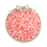 100 Stück 8mm glasperlen zum auffädeln Farbverlauf Perlen Set mit Loch,glass beads kristallperlen Runde Glaskugeln edelstein perlen für Schmuckherstellung Armbänder Halsketten Basteln Wassermelonenrot
