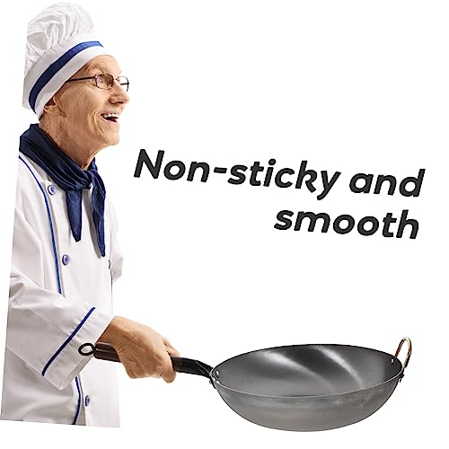 Wok de Cocina con Mango de Madera y Fondo Plano miniatura 5