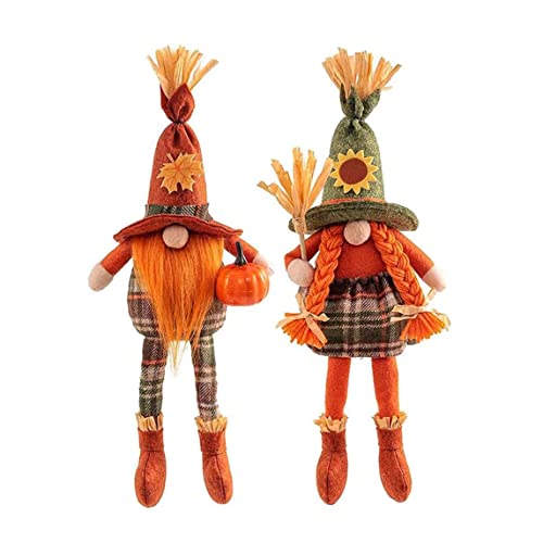 Gnomos de espantapájaros estacionales para decoración de la cosecha de otoño 2