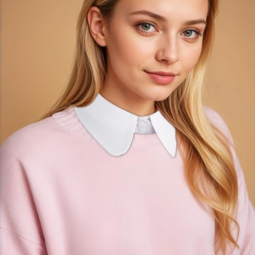Lusofie White Collar and Cuffs Detachable Shirt Collar for Women2