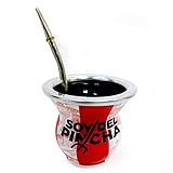 Copa Argentina Libertadores Estudiantes de la Plata Pincha MATE Gourd Glass Bombilla Straw Kit 6246