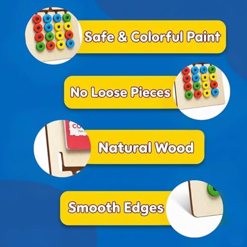 Image of Mashes Kids Montessori Slide Puzzle I Color & Pattern Matching Learning Toys for Kids 4-8 Years I Birthday Gift for Boys & Girls I Educational Activity I Travel Friendly I Wooden Puzzle