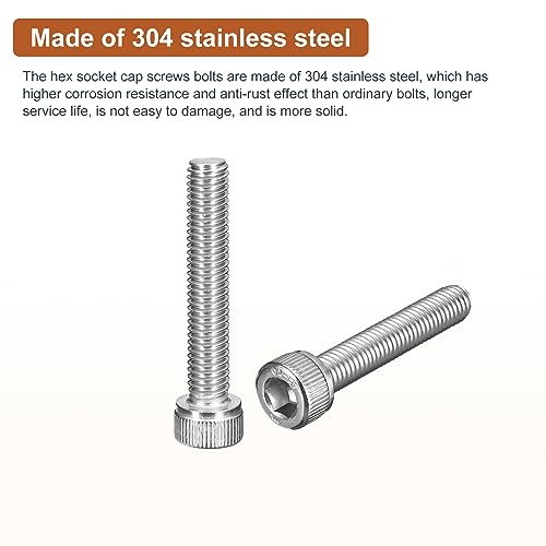 DTGN M6x35mm Socket Head Cap Screws Bolts, 25Pcs 304 Stainless Steel 18-8, Metric Machine Hex Socket Screw, Hex Drive - Image 3