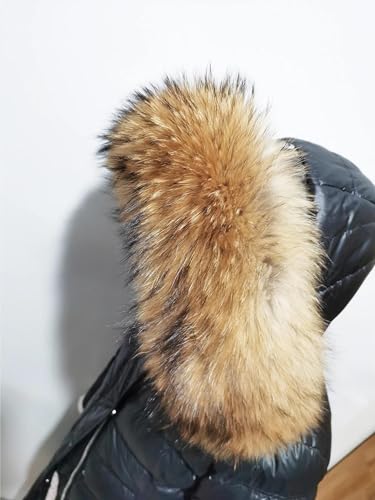 Real Raccoon Fur Collar for Women Men Natural Fur Scarf Jackets Hooded Fur Trim Unisex Genuine Fur Wraps 70cm 75cm3