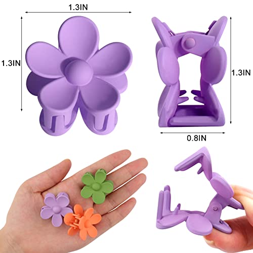 Palksky Small Flower Hair Claw Clips For Women Girls Kids, 10 Pcs Tiny Thin/Medium Thick Hair, 1.35 Inch Mini Jaw Clips/Hair Clamps Nonslip Clip/Hair Accessories #TOP3