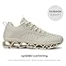 Womens Walking Shoes Blade Tennis Running Casual Fashion Sneakers Comfortable Non Slip Work Lace up Sport Athletic Trainers Beige 9.5
