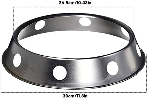 Miniatura 7 de 2 piezas de anillo de wok de acero inoxidable redondo metálico inferior estante de 10.43 x 11.8 pulgadas tamaño universal pulgadas para sartenes de