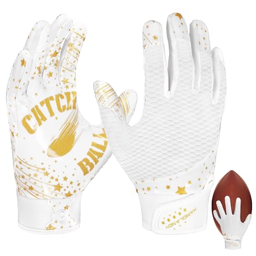 Football Gloves for Kids, Youth & Adults – Super Sticky Receiver Gloves with Strong Grip & Durability – Great Gift for Boys, Girls & Men