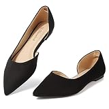 Chaoslook Womens Pointed Toe Black Ballet Flats Comfortable Casual Dress Flats for Women Elegant Mem
