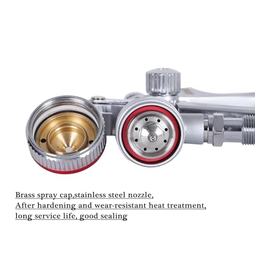 Image of HVLP Spray Gun, Siphon Air Paint Sprayer Gun with 1.7mm Nozzle Sets, 1000CC Automotive Paint Gun, Professional for Car, Furniture, House Painting