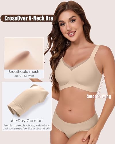 Comfortable Seamless Bras for Women Wireless Push Up Soft Support Full Coverage No Underwire Everyday Bra2