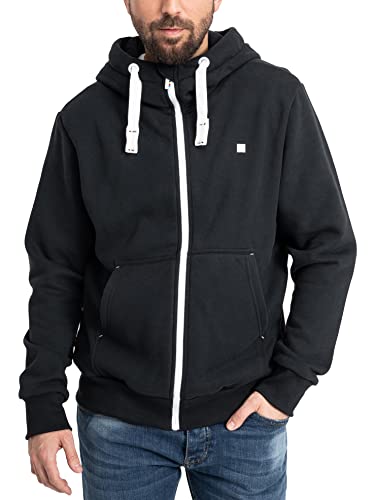 Veste à capuche pour homme Finncmyk noir avec fermeture éclair confortable