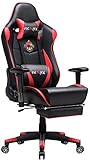 Ficmax Ergonomic Gaming Chair High Back Racing Gaming Chair with Footrest Massage Computer Gaming Chair Reclining Home Office Chair Large Pro Gamer Chair for E-Sports with Headrest and Lumbar Support
