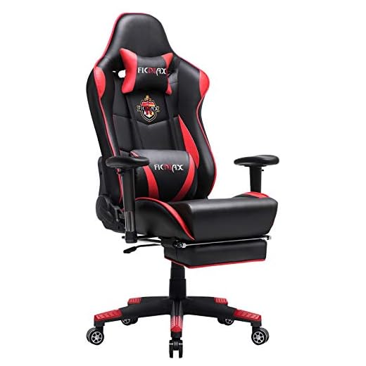 Ficmax Ergonomic Gaming Chair High Back Racing Gaming Chair with Footrest Massage Computer Gaming Chair Reclining Home Office Chair Large Pro Gamer Chair for E-Sports with Headrest and Lumbar Support