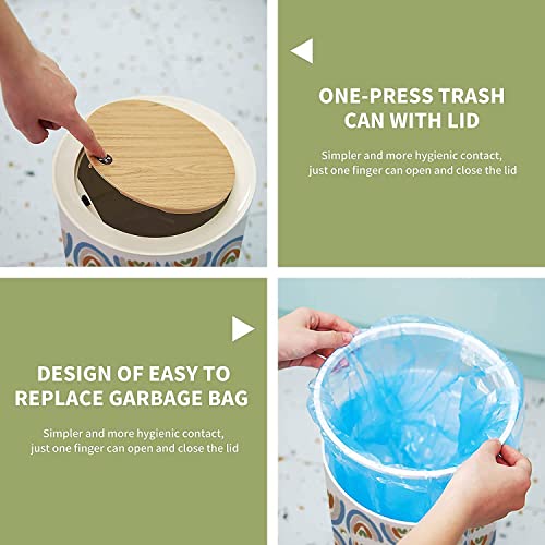 Small Trash Can With Lid For Bathroom Kitchen Office Diaper Watercolor Pastel Rainbow Isolated Rainbow For Baby Nursery Room Bedroom Garbage Trash Bin Dog Proof Waste Basket Cute Decorative #TOP5