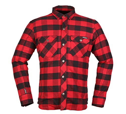 Modeka Nooner Camicia Moto (Red/Black, 4XL)