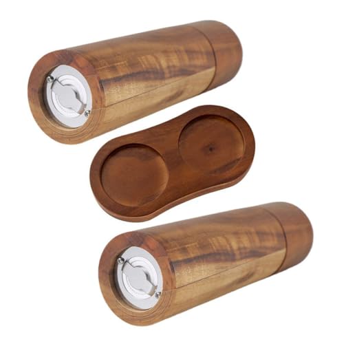 SHOWERORO Molinillo Manual de Pimienta y Sal con Núcleo Cerámico Resistente Base para Cocina Diseño Retro y Recargable Práctico para Sazonar Alimentos