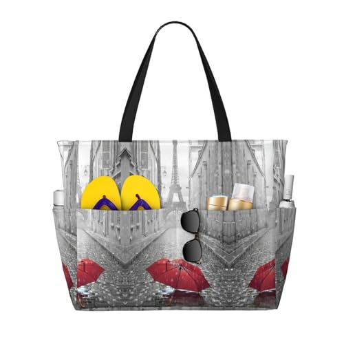 Sac fourre-tout imprimé Tour Eiffel grand format pour le shopping