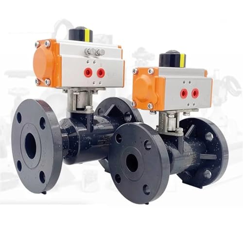 Vanne à bille à bride pneumatique robuste DN50 pour fluides et processus industriels