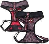 Arnés para Perros de Deadpool - Talla M/L - Color Rojo y Negro - Arnés Antitirones y Ajustable Adiestramiento - Elaborado en Poliéster 100% - Producto Original Diseñado en España