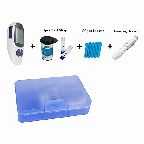 Diabetes Testing Kit Electronic, 50 Test Strips, 50 Lancets Glucose_Meter Digital Handheld Blood Monitor Diabetes Test Meter Monitor Kit (1 Device+50 Test Strips+50 Lancets)
