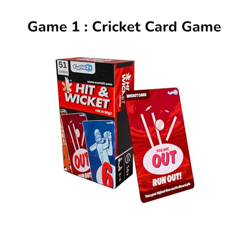 Image of Cricket Games Combo (2-in-1) for Kids, Teens, Adults & Families | Hit & Wicket + Auction Game | Fun Gift for Boys & Girls | 2-4 Players