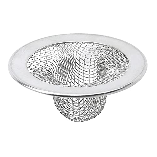 Antrader Kitchen Sink Strainer, 2Pcs Stainless Steel 2-Inch Diameter Mesh Round Filter Bathroom Bathtub Wash Basin Garbage Disposal Basket Filter