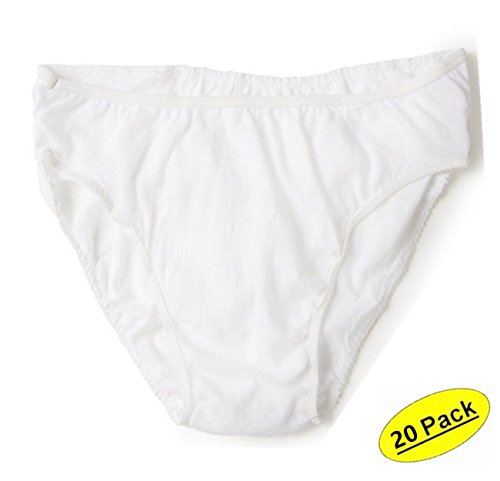 douper Men Disposable Purified Cotton Briefs Underwear Pack of 20 (XL)