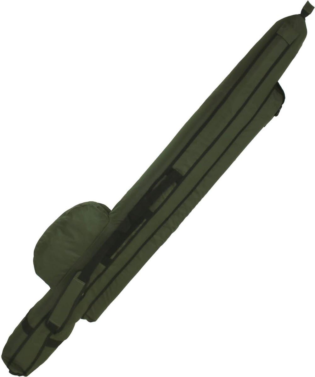 Traxis Complet Étui de Base 1,90m - 12FT - Sac de Rangement pour équipement de pêche avec 3 Cannes montées - Vert - Étui Carpe Protège et organise - Protection maximale et efficacité