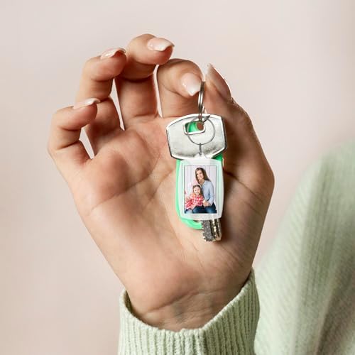 Lnngub 4 Stück Acryl Foto Schlüsselanhänger, Transparent Bilderrahmen Schlüsselring Doppelseitiger Blanko Schlüsselanhänger für Geschenke, Souvenirs, Kunsthandwerk (Geeignet für Fotos bis 32 x 45 mm)