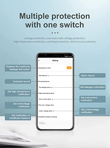 Image of amiciSmart WiFi MCB, Circuit Breaker & Energy Meter with Over Voltage /Load Protection, with Weather-Proof Mount and SmartLife App Compatible (63A)