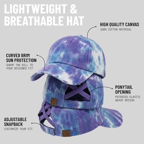 Image of Funky Junque Womens Baseball Cap Dad Hat Ponytail Messy Bun Trucker Ponycap
