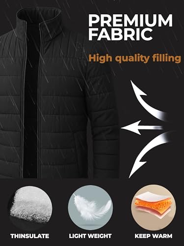 Image of URBAN BUCK Packable Puffer Jacket for Men Lightweight Winter Windproof & Water Repellent Hiking Jackets