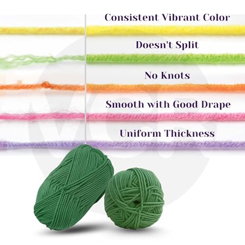 Image of VCR Dark Green Yarn, 100 Grams Hank, 190 Meters Length, Acrylic Ball for Crochet and Knitting, Soft Crosia Threads, Pack of 1 Yarn, Suitable for DIY Crafts